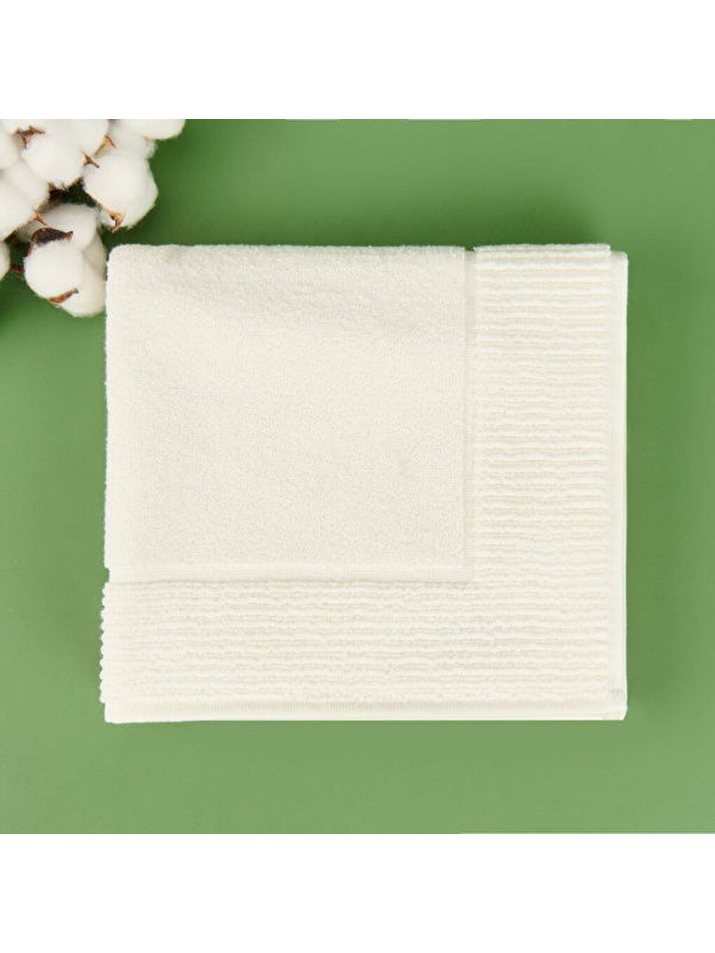 Evidea Soft Bordürlü Premium Ayak Havlusu - Ekru - 50x70 cm