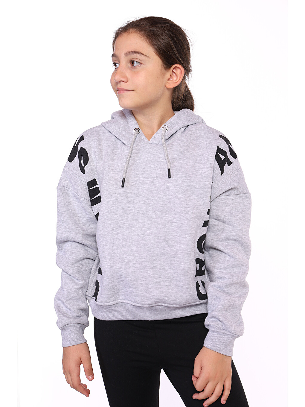 Gri Kız Çocuk Dream Baskılı Sweatshirt