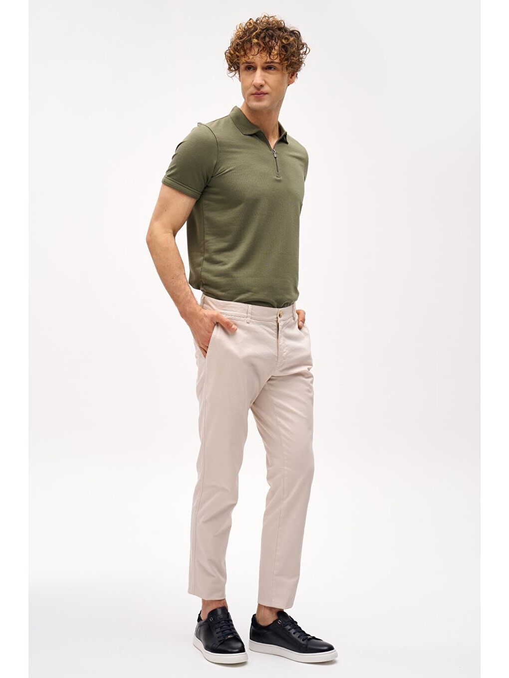 Bej Erkek Dynamic Fit Pantolon-1