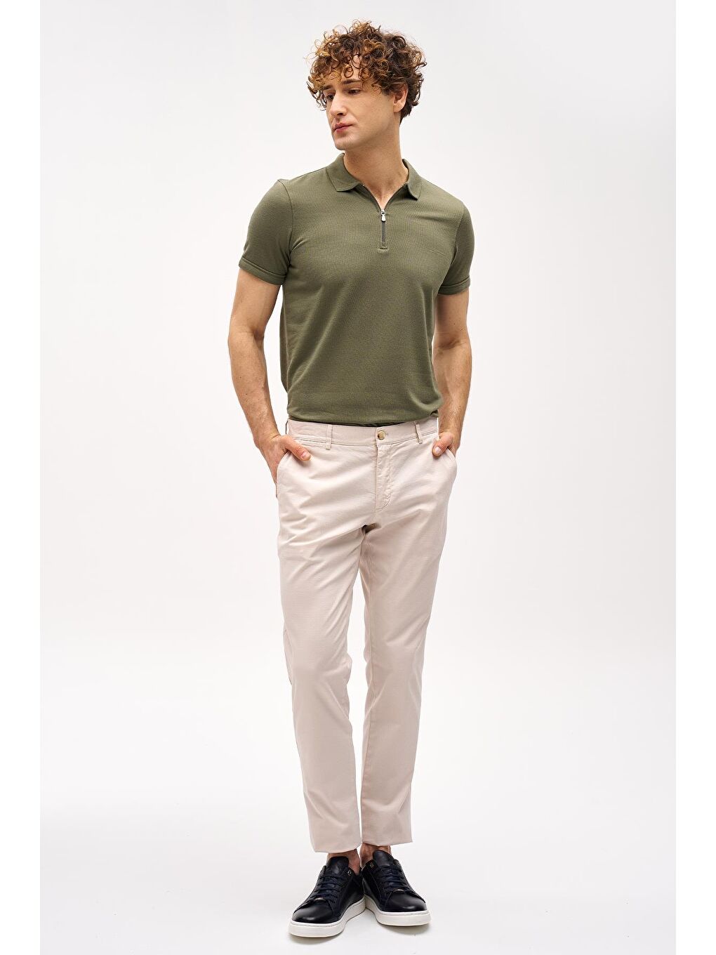 Bej Erkek Dynamic Fit Pantolon-2