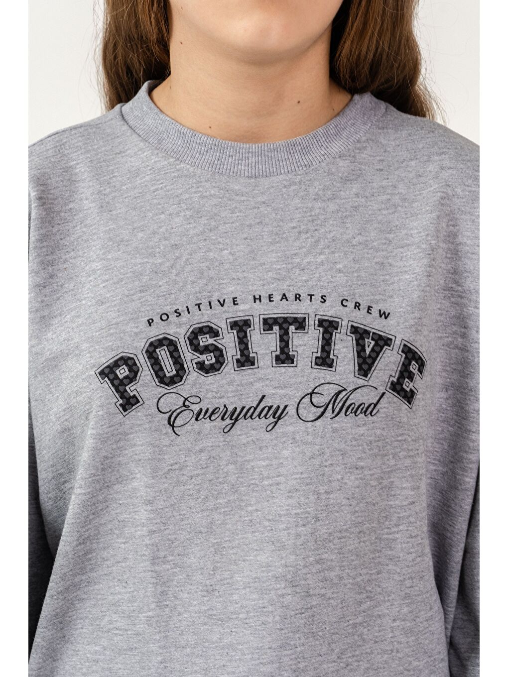 Gri Positive Baskılı Üst Kollar Biyeli Alt Biyeli Takım-8