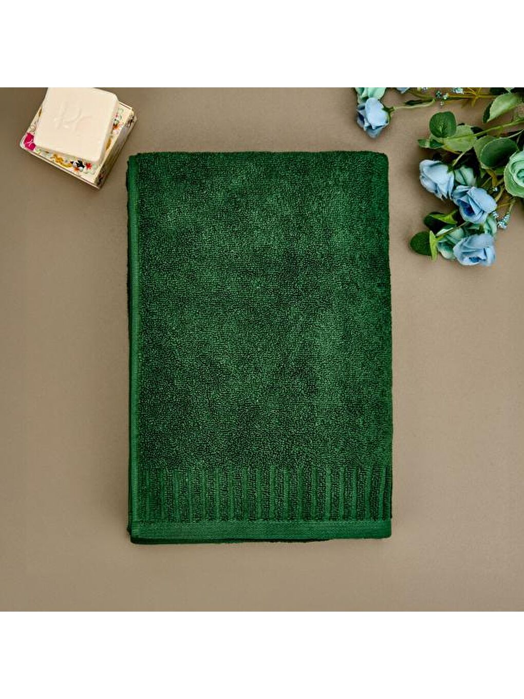 Soft Patte Banyo Havlusu - Yeşil - 70x140 cm