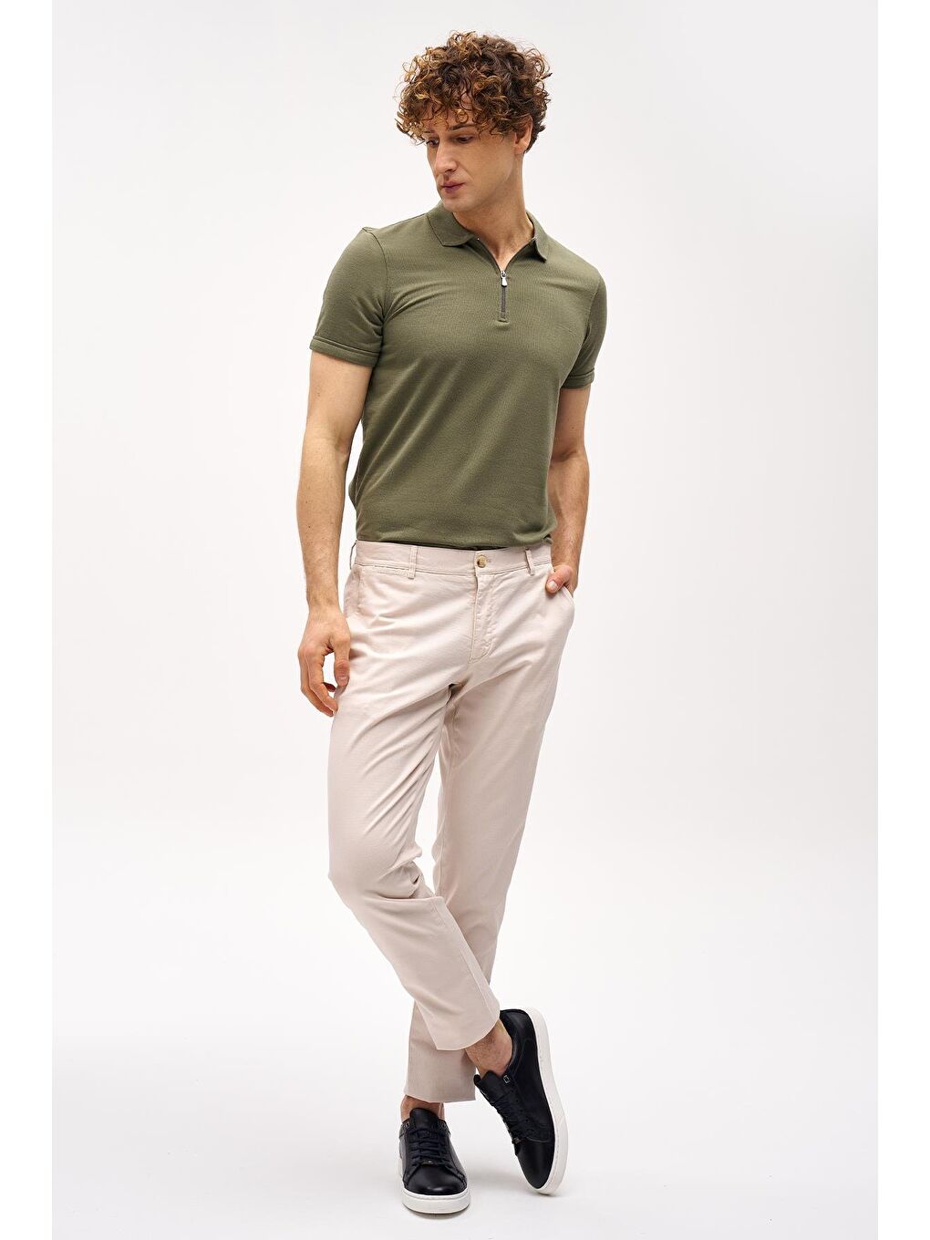 Bej Erkek Dynamic Fit Pantolon-3