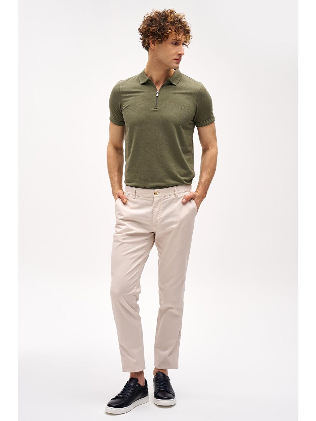 Bej Erkek Dynamic Fit Pantolon-4