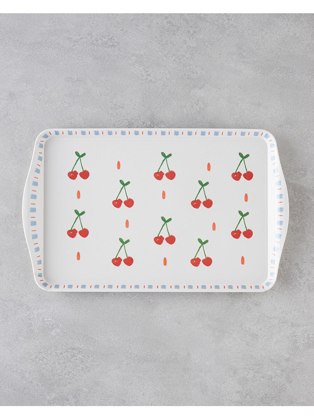 Cherries Melamin Tepsi 24x39 Cm Kırmızı