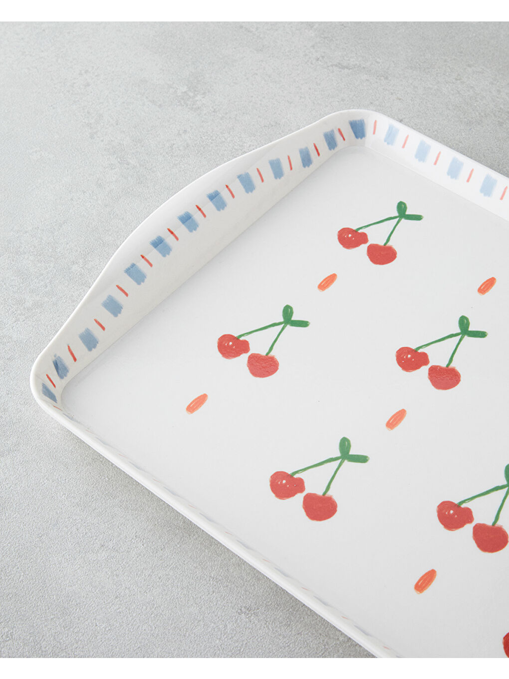 Cherries Melamin Tepsi 24x39 Cm Kırmızı-2