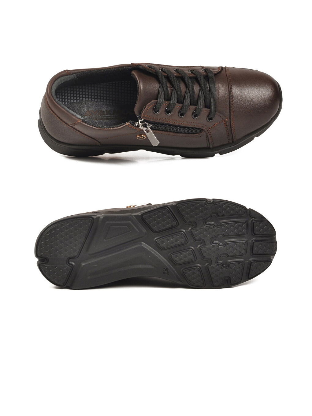 Kahverengi Kahve Hakiki Deri Anatomik Kadın Casual Ayakkabı 635 Z-4