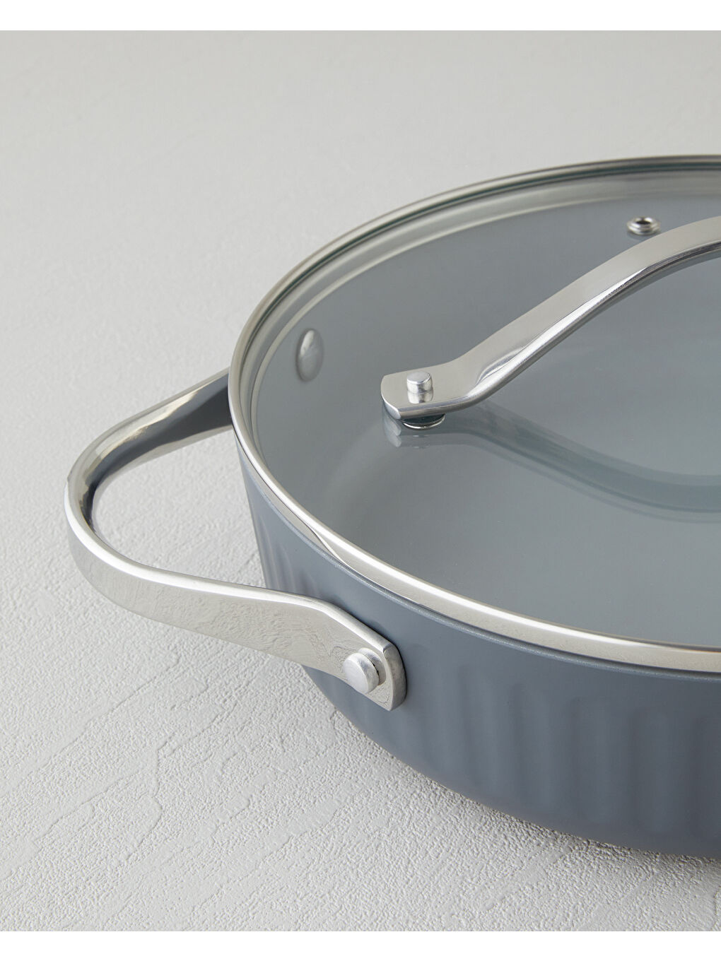 Berlin Fusion Pro Basık Tencere 24 cm Gri-2