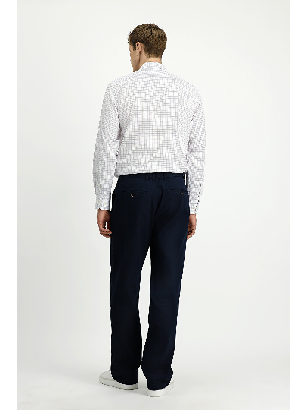 Lacivert Regular Fit Elastanlı Kanvas /  Chino Pantolon-3