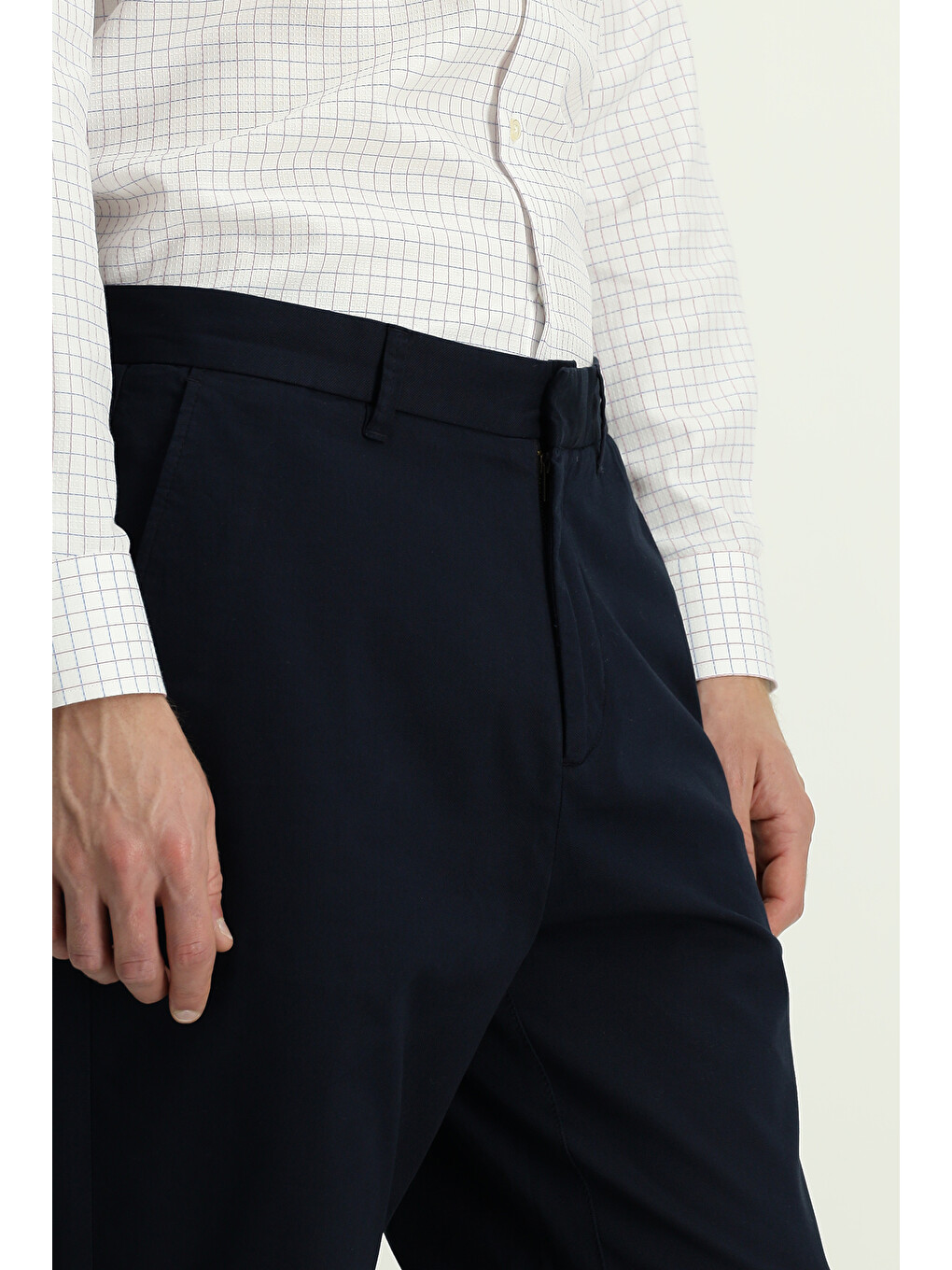 Lacivert Regular Fit Elastanlı Kanvas /  Chino Pantolon-4