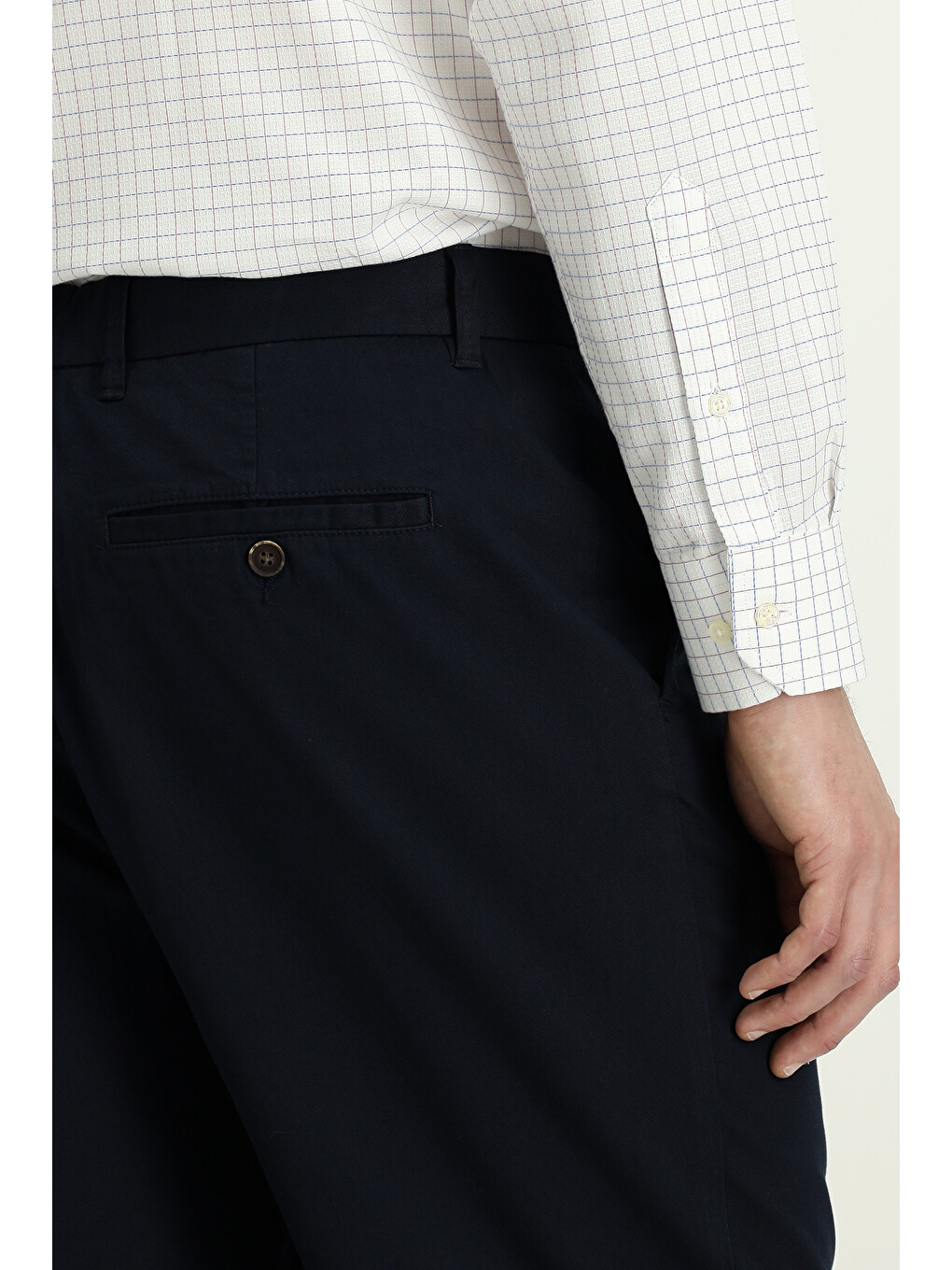 Lacivert Regular Fit Elastanlı Kanvas /  Chino Pantolon-5