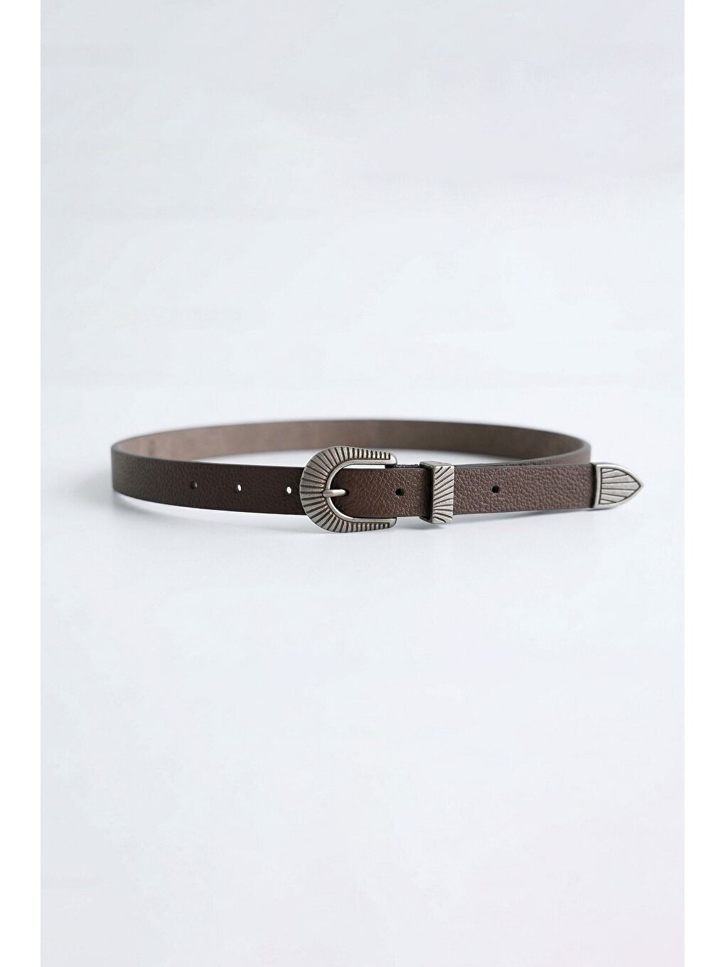 Erkek Western Toka Detaylı Deri Kemer Kahverengi