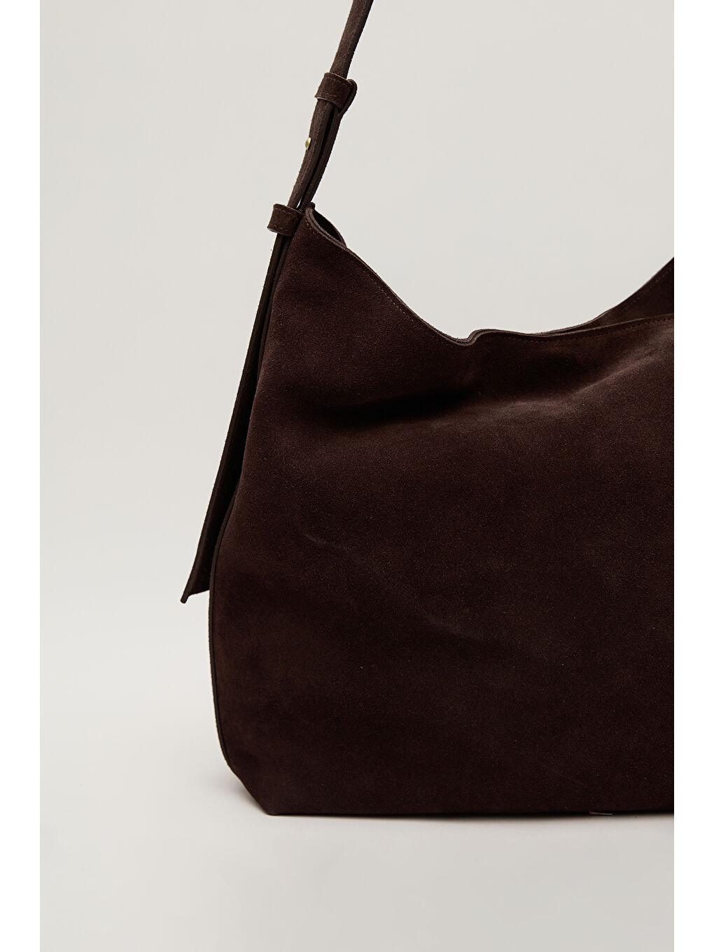 Süet Maxi Kol Çantası Kahverengi-4