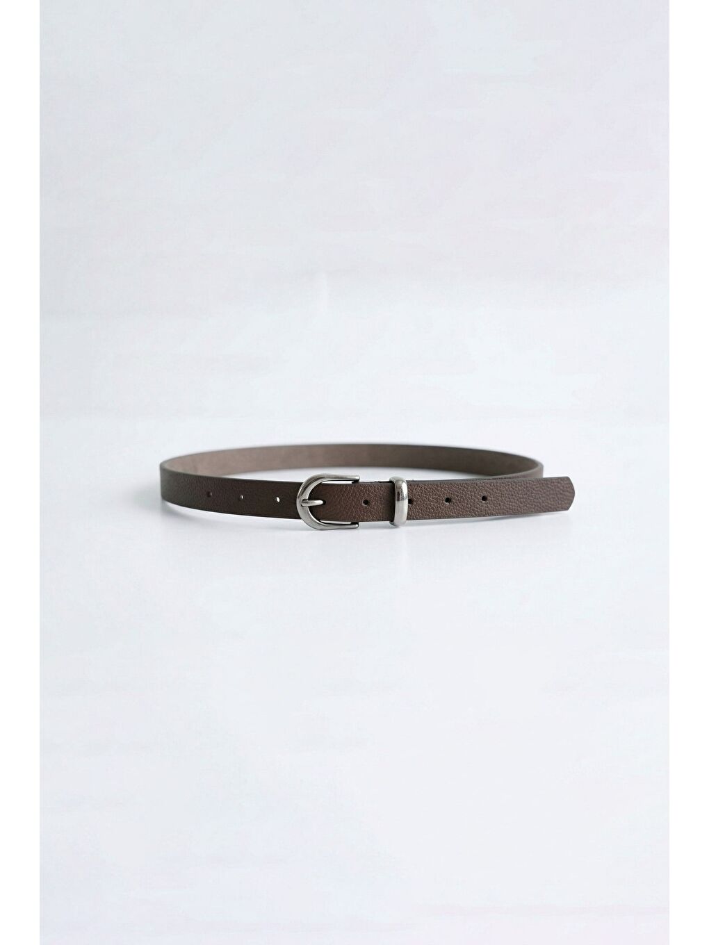 Erkek Metal Tokalı İnce Kemer Kahverengi