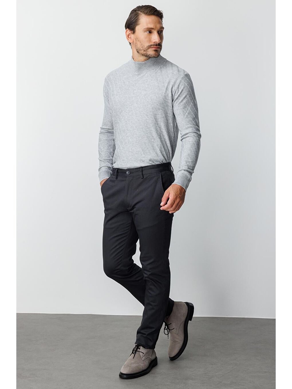 Gri Erkek Grİ Dynamic Fit Std Pantolon-4