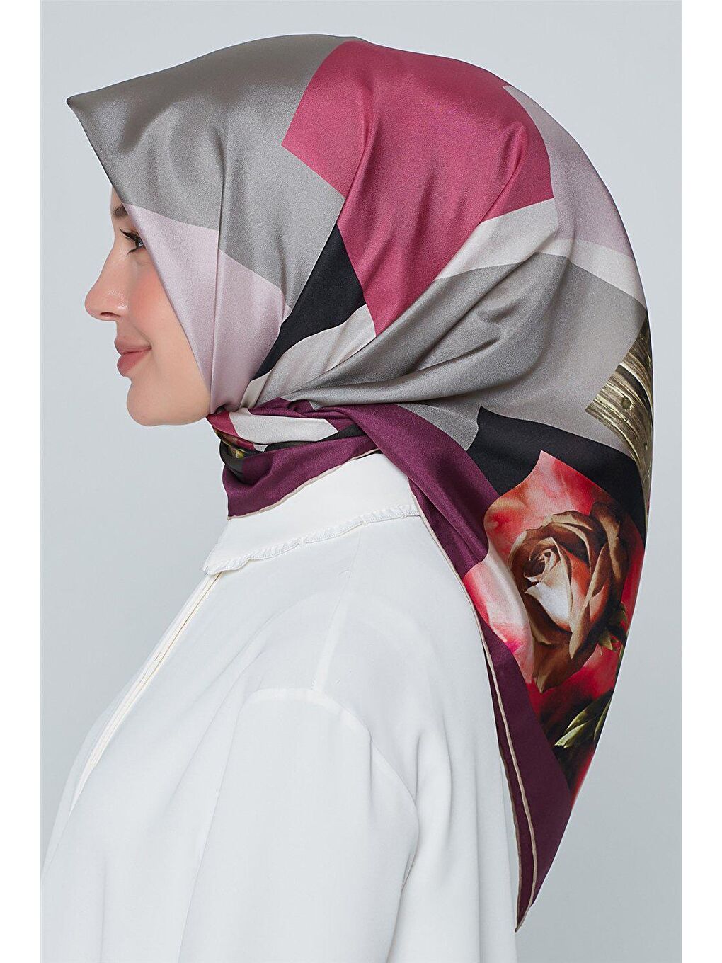 Karışık Nostalji Twill İpek Eşarp 18Ya7263 36-1