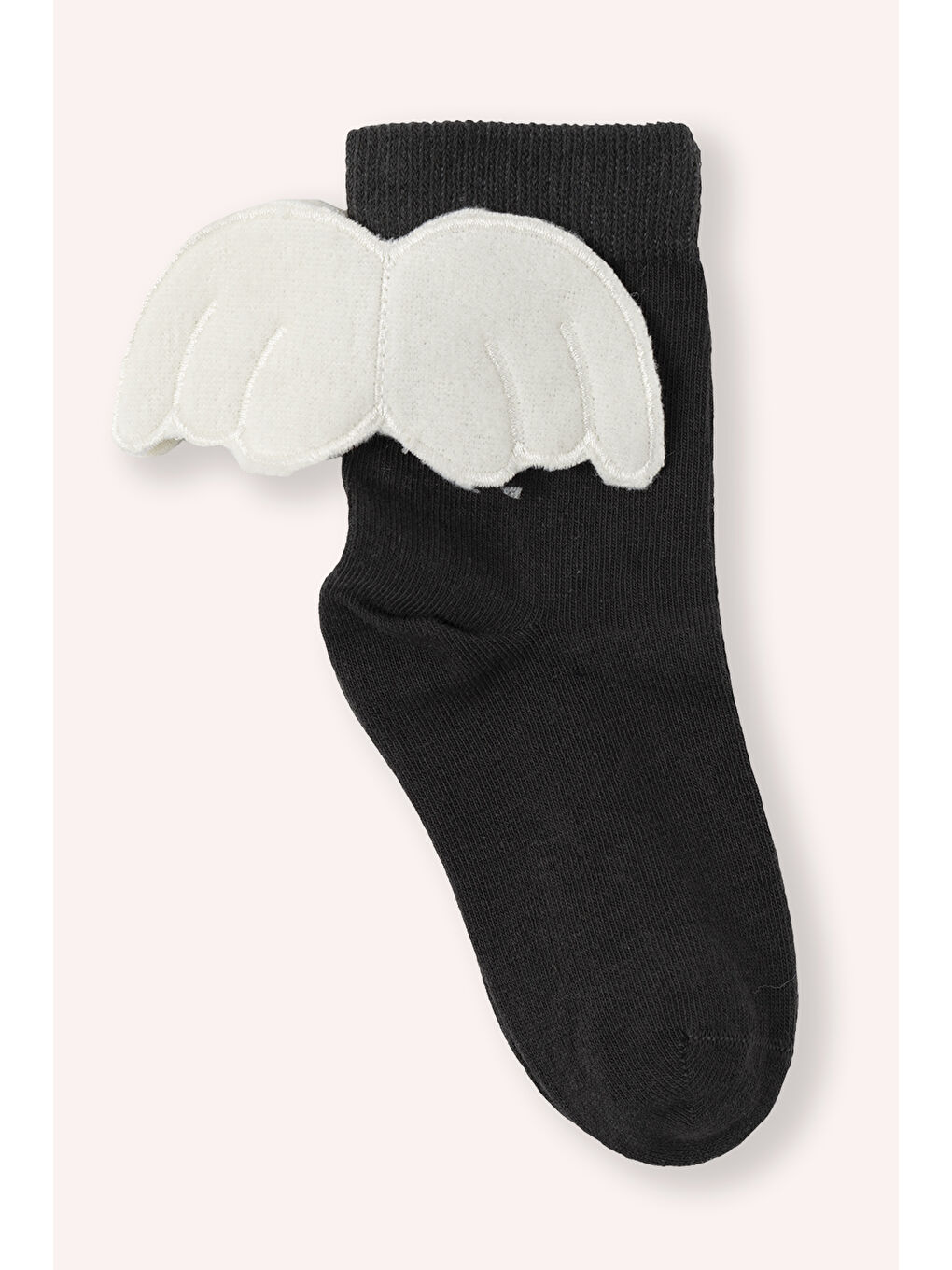 Kız Çocuk Kanat Detaylı Antrasit Soket Çorap-1