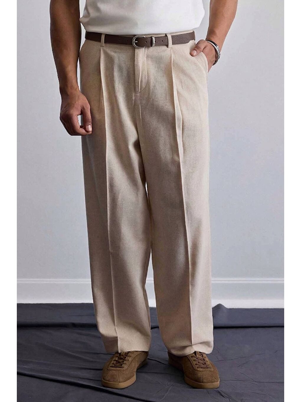 Erkek Metal Tokalı İnce Kemer Kahverengi-3