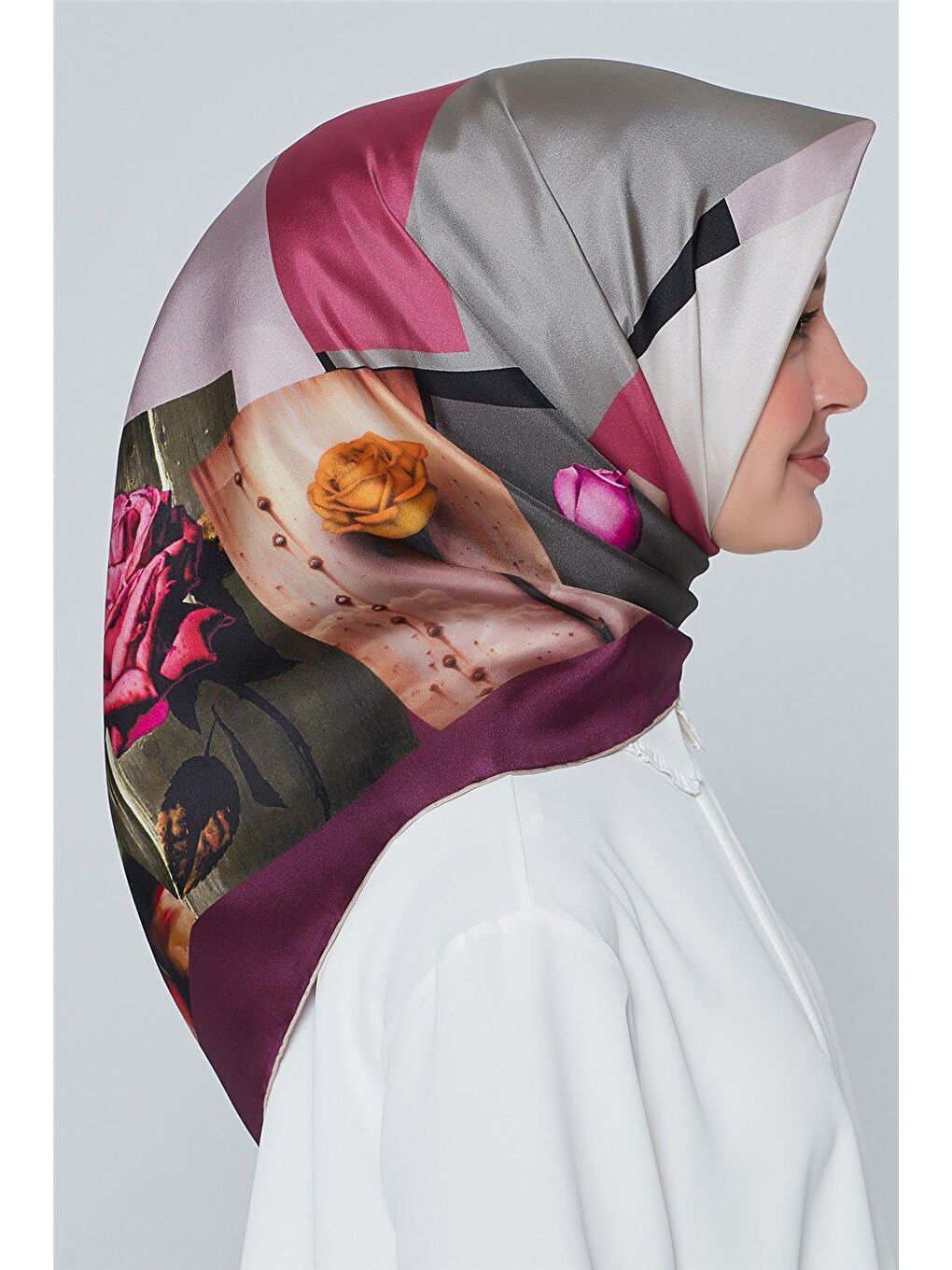 Karışık Nostalji Twill İpek Eşarp 18Ya7263 36-2