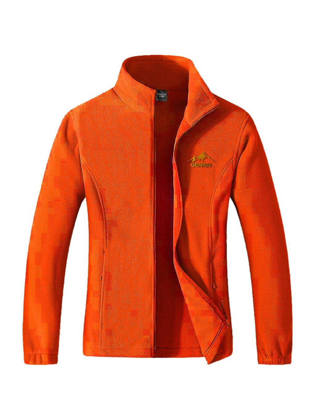 Turuncu Unisex Renkli Tam  Polar Outdoor Polar Erkek Fermuarlı Sweatshirt Hırka Tactical Polar