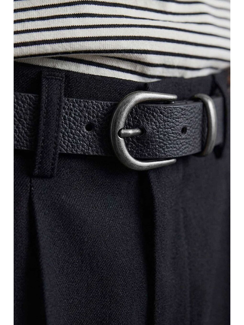 Erkek Metal Tokalı İnce Kemer Siyah-2