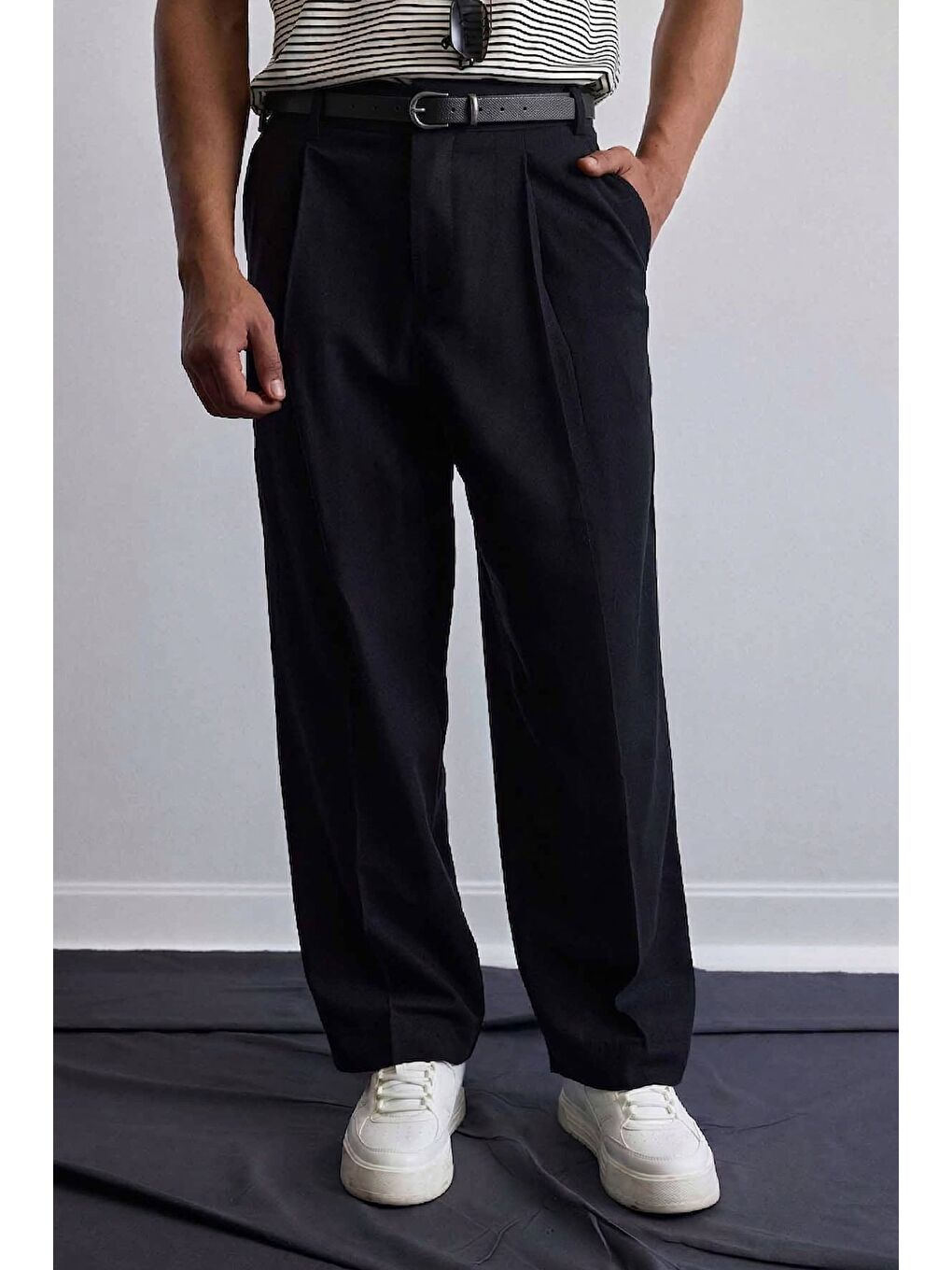 Erkek Metal Tokalı İnce Kemer Siyah-3