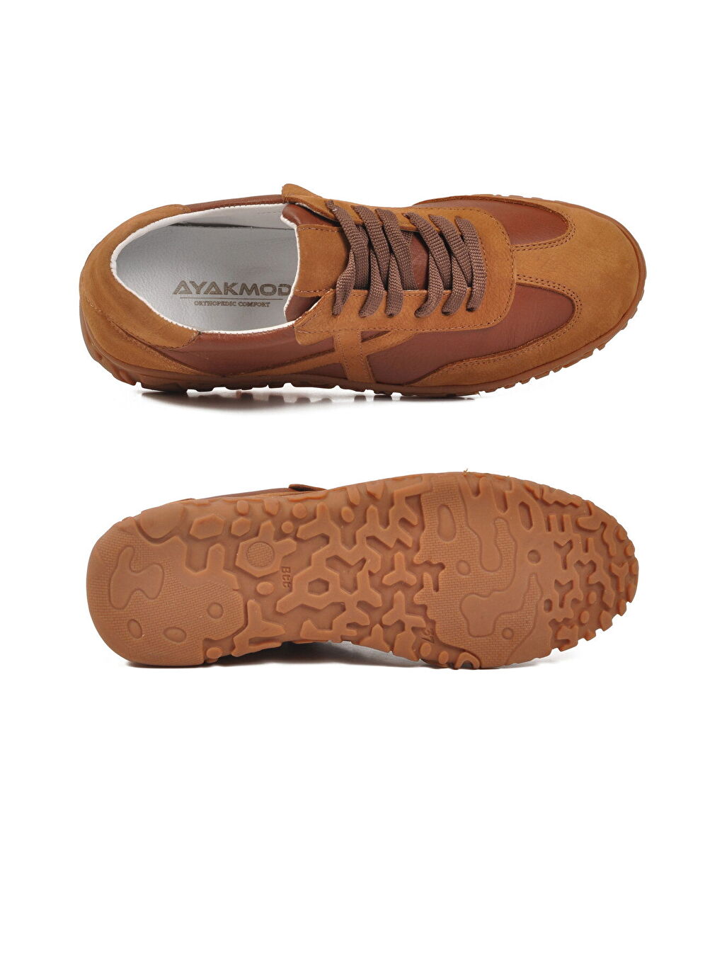 Kahverengi Taba Hakiki Deri Anatomik Kadın Casual Ayakkabı F-003 Z-4