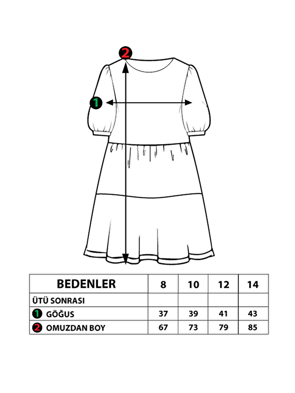Siyah Kız Çocuk Arkası Bağlama Detaylı Balon Kol Elbise-1