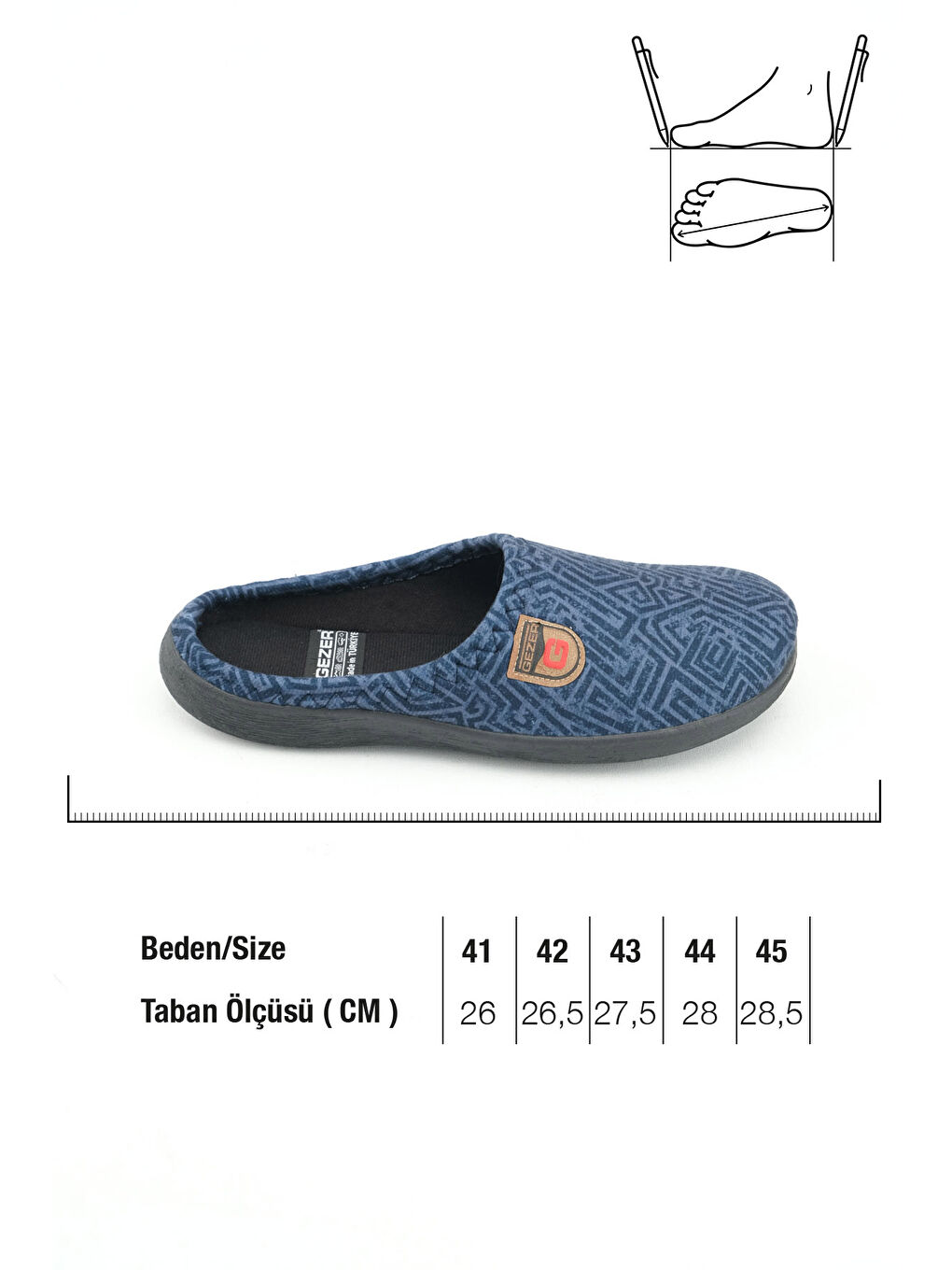 Lacivert Kışlık Gondol Erkek Terlik-1