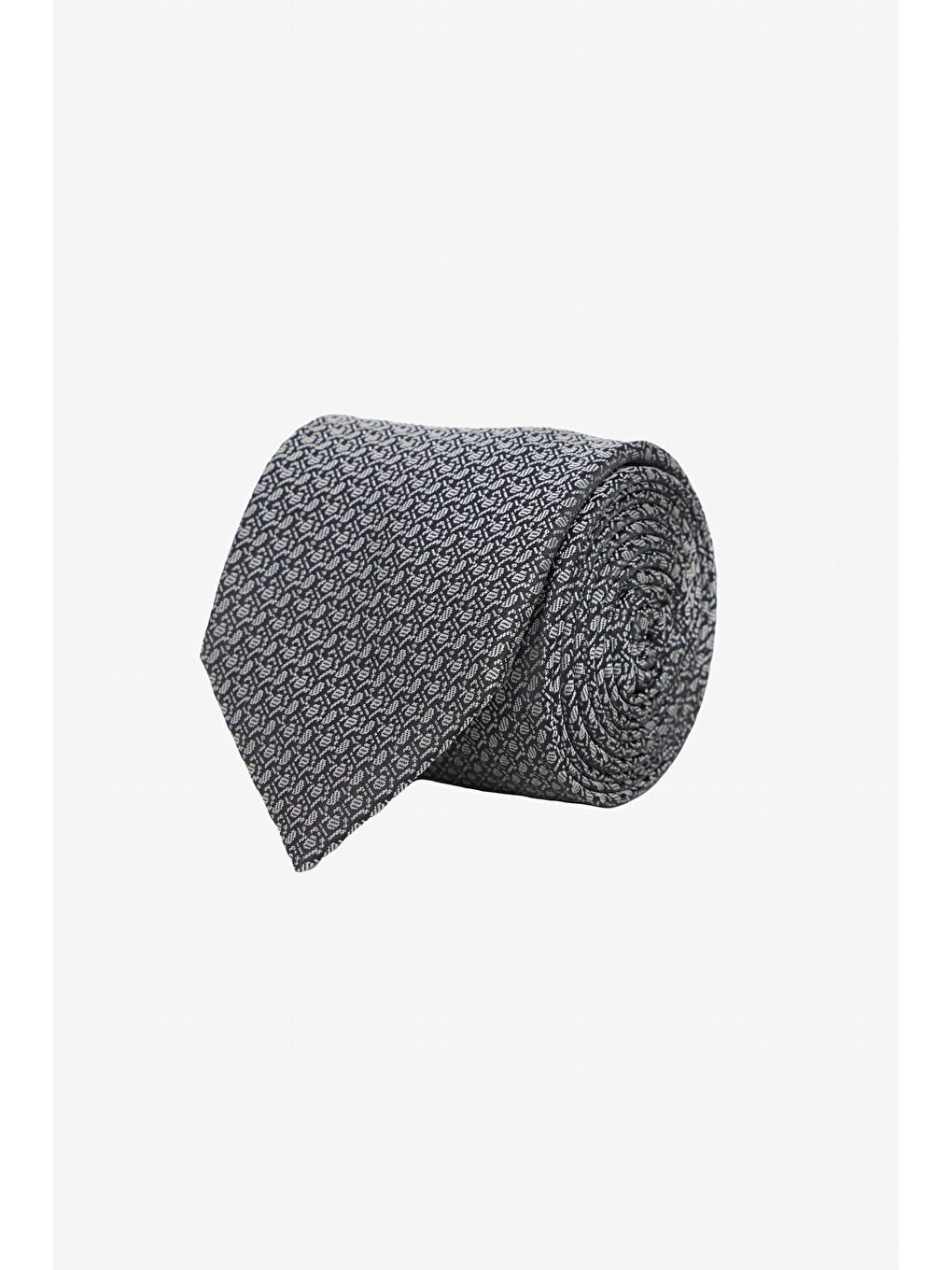 Erkek Gri Desenli İpek Kravat