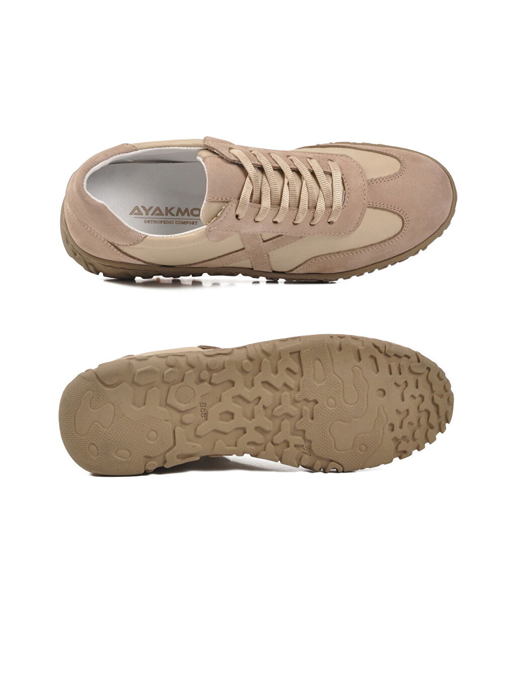 Bej Hakiki Deri Anatomik Kadın Casual Ayakkabı F-003 Z-4