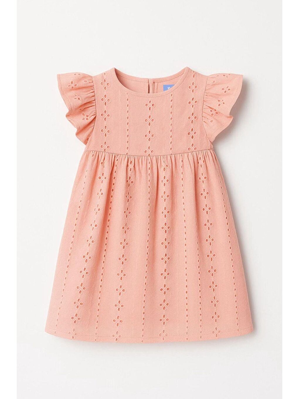 Pembe Kız Çocuk Fistolu Pamuklu Astarlı Elbise
