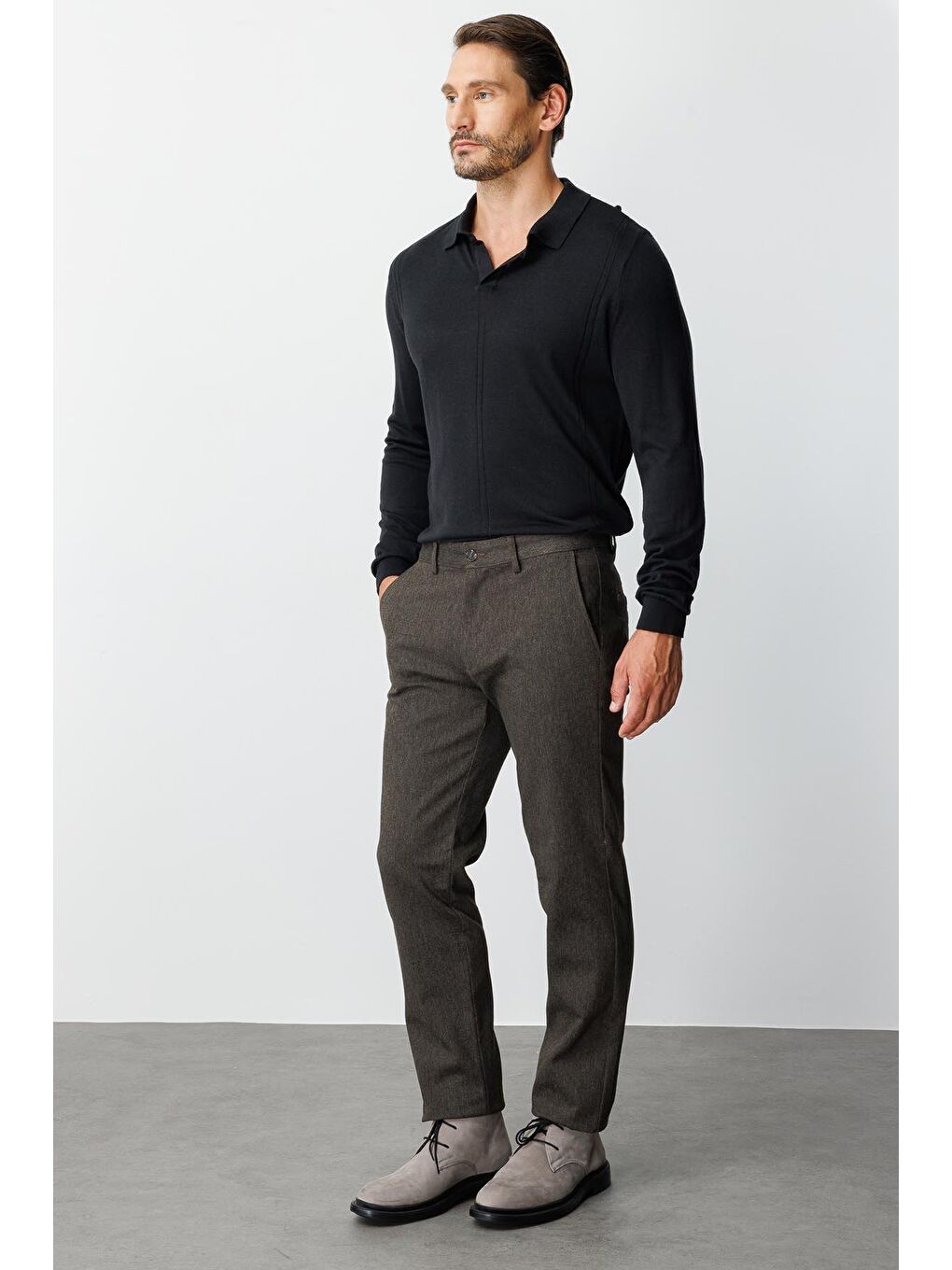 Kahverengi Erkek Kahve  / Rahat Kalip Std Pantolon-1