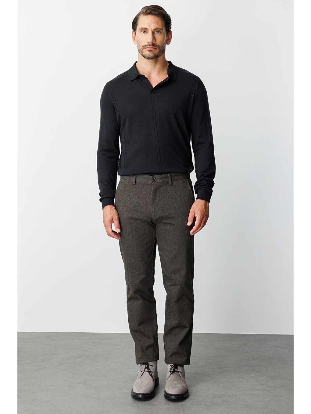 Kahverengi Erkek Kahve  / Rahat Kalip Std Pantolon-2