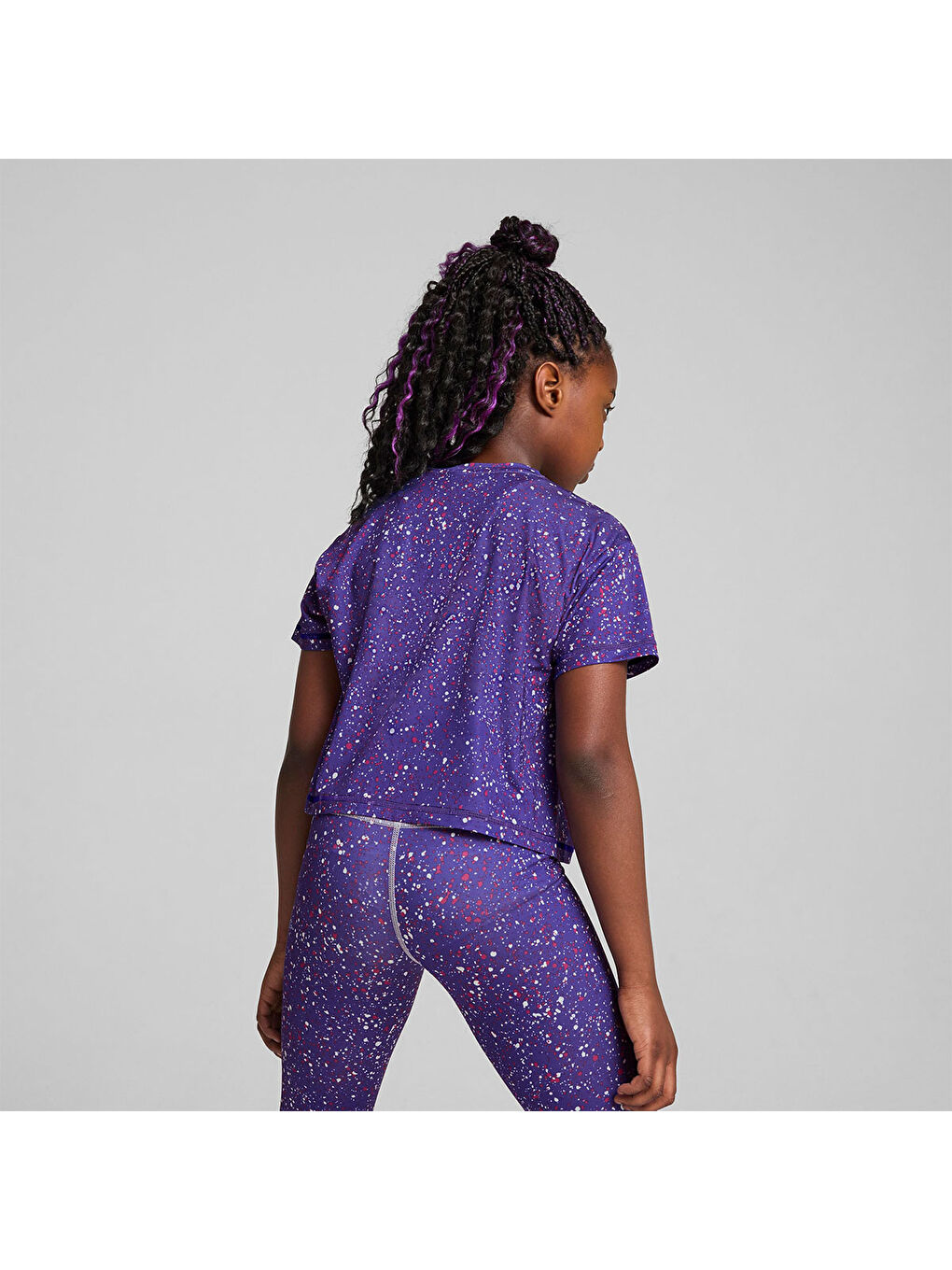 Train Favorite Short Kız Çocuk Mor Tişört-1