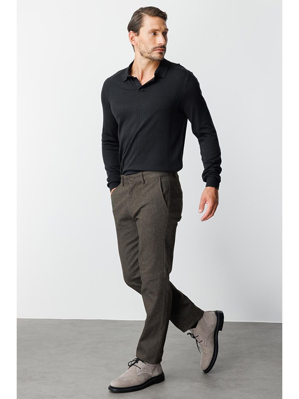 Kahverengi Erkek Kahve  / Rahat Kalip Std Pantolon-3