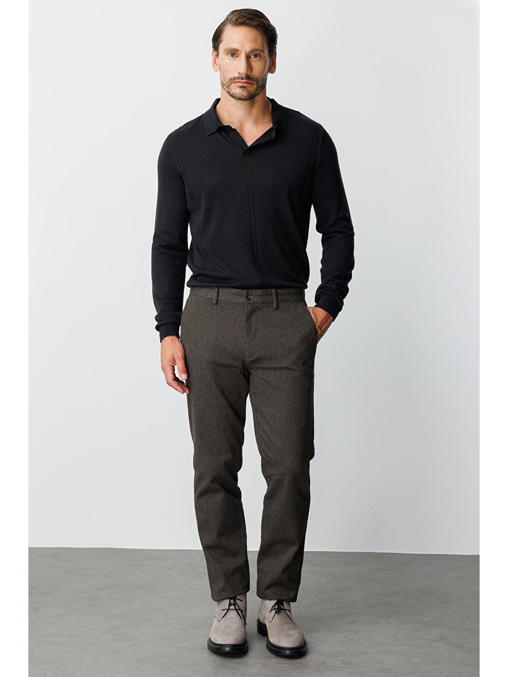 Kahverengi Erkek Kahve  / Rahat Kalip Std Pantolon-4