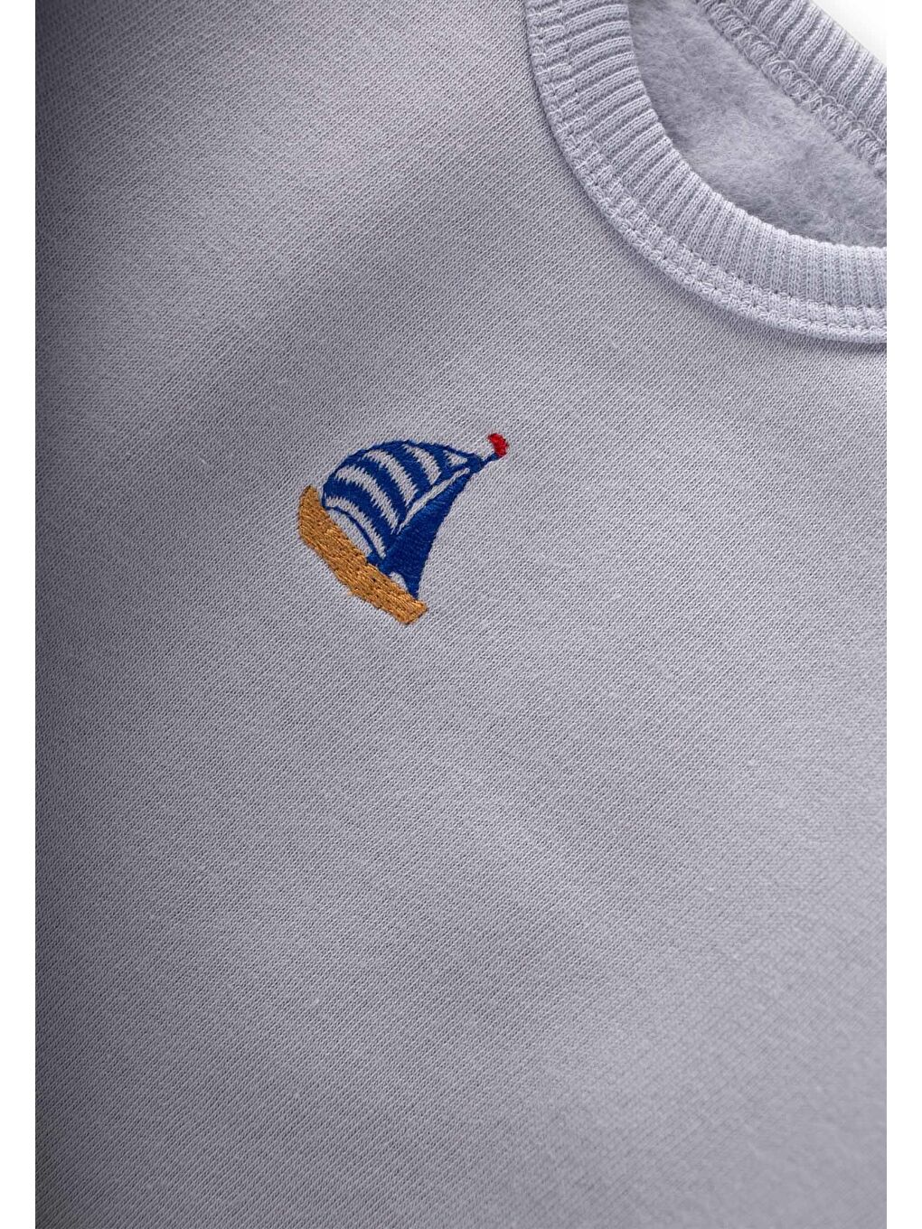 Yelken Nakışlı Sweatshirt Takım 0-2 Yaş Mavi-2