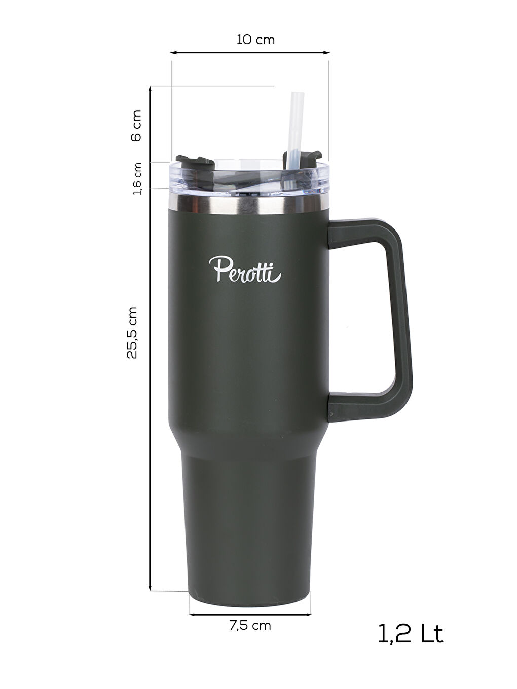 17236-3 Colte V2 Paslanmaz Çelik Sporcu Termos Bardak Matara Yeşil 1,2 Lt-3