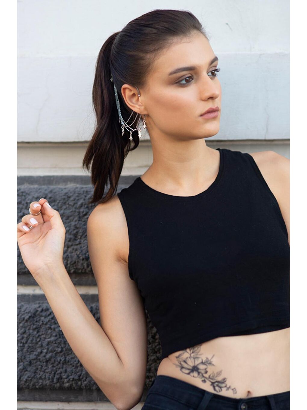 New Obsessions Gümüş Ear Cuff Mol Delik Gerektirmeyen Kulak Aksesuarı