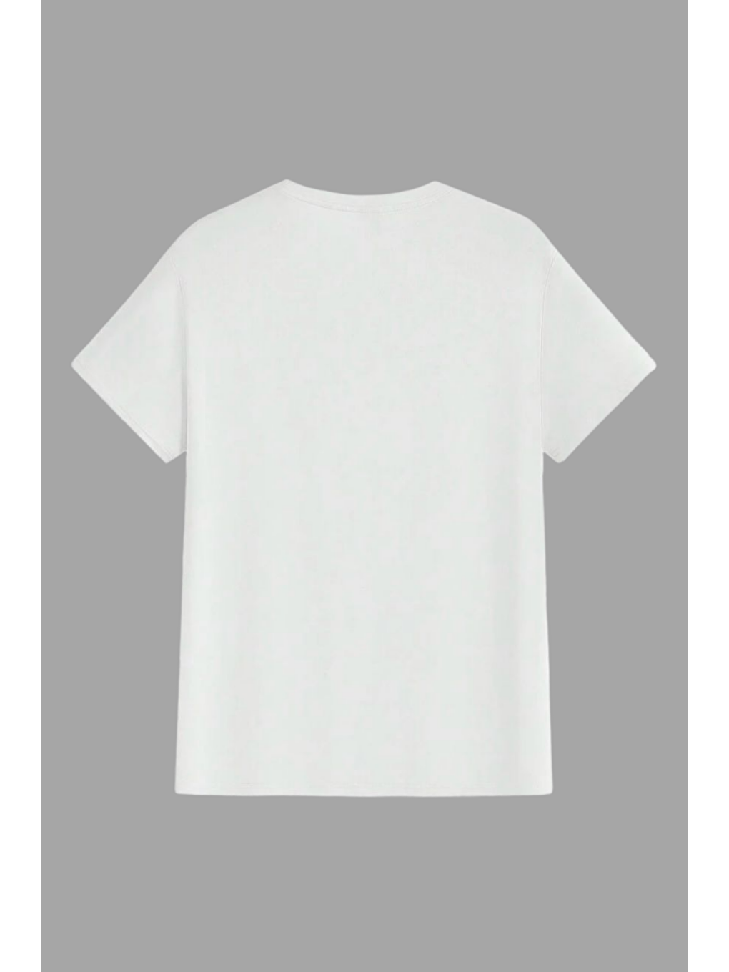 Beyaz Erkek Tişört Standart Kalıp Basic Bisiklet Yaka T-shırt BASIC-MANKENSİZ1-2