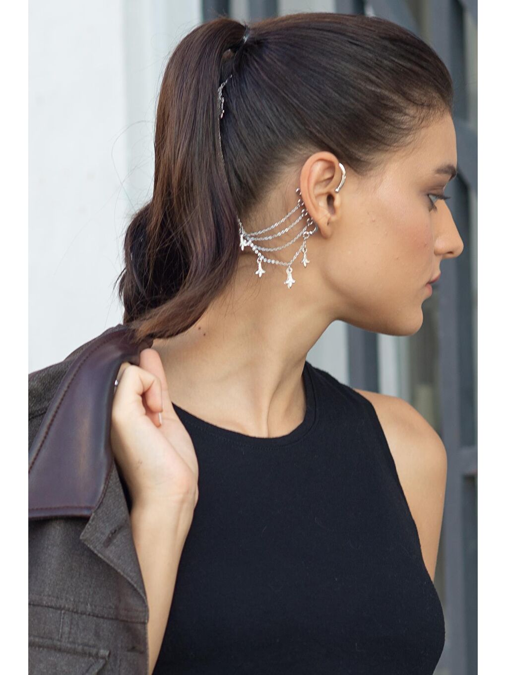 New Obsessions Gümüş Ear Cuff Mol Delik Gerektirmeyen Kulak Aksesuarı - 1