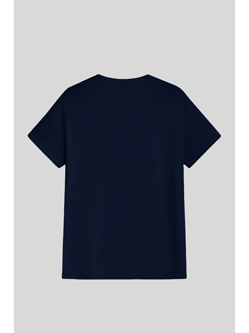 Lacivert Erkek Tişört Standart Kalıp Basic Bisiklet Yaka T-shırt BASIC-MANKENSİZ1-2