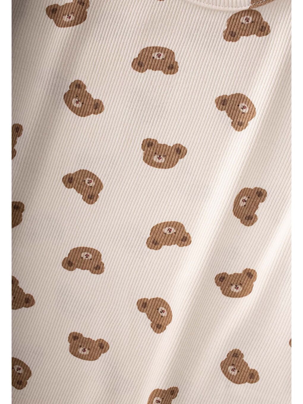 Desenli Pijama Takımı 1-7 Yaş Ekru-2