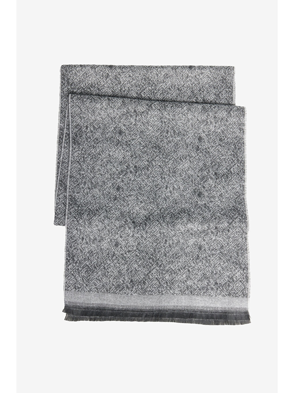 Erkek Siyah-Gri Desenli Sıcak Tutan Atkı-1