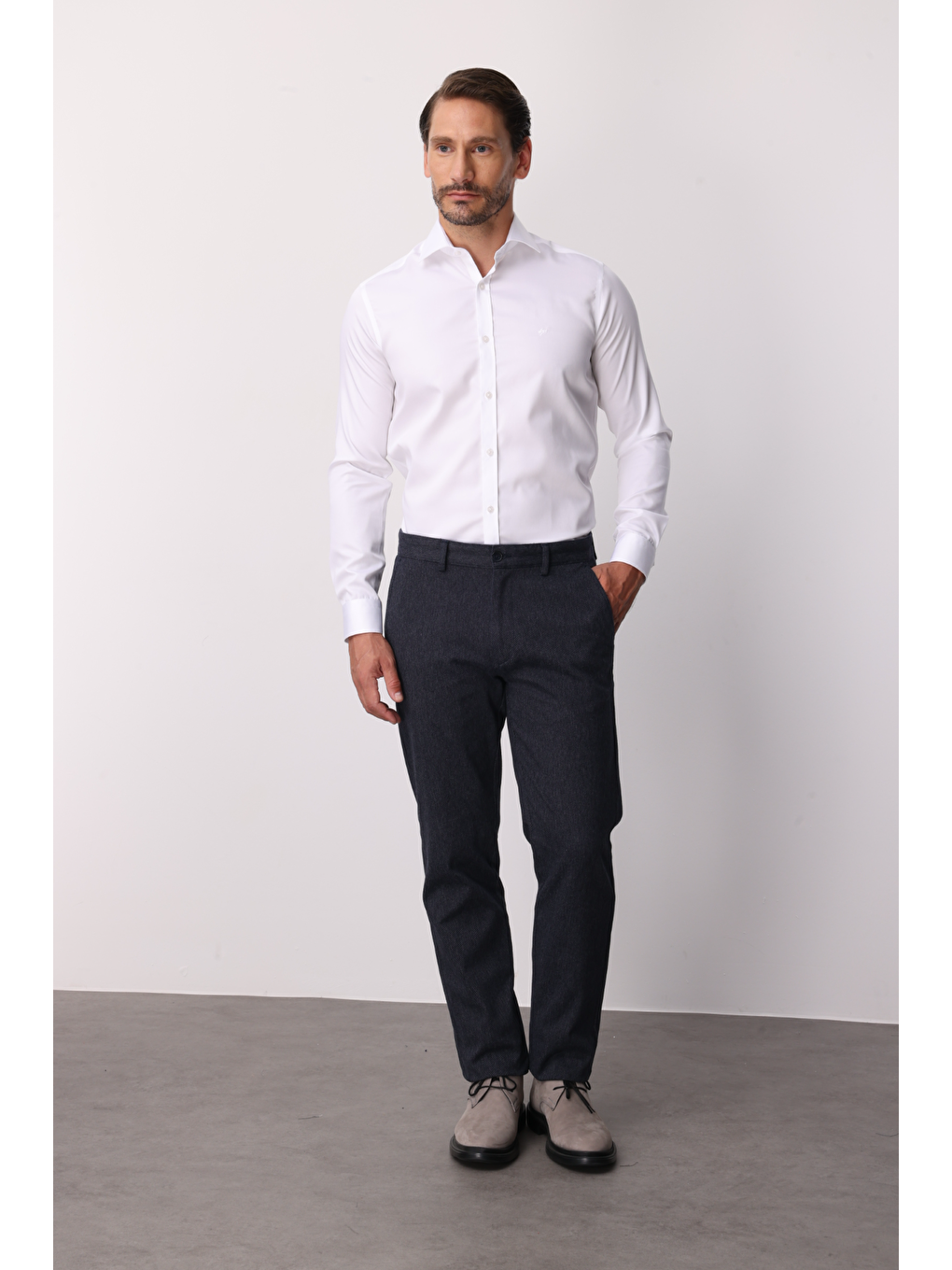 Lacivert Erkek Lacİvert  / Rahat Kalip Std Pantolon-5