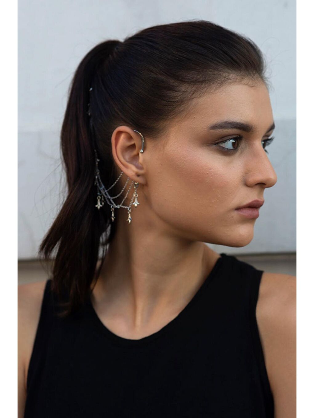 New Obsessions Gümüş Ear Cuff Mol Delik Gerektirmeyen Kulak Aksesuarı - 5