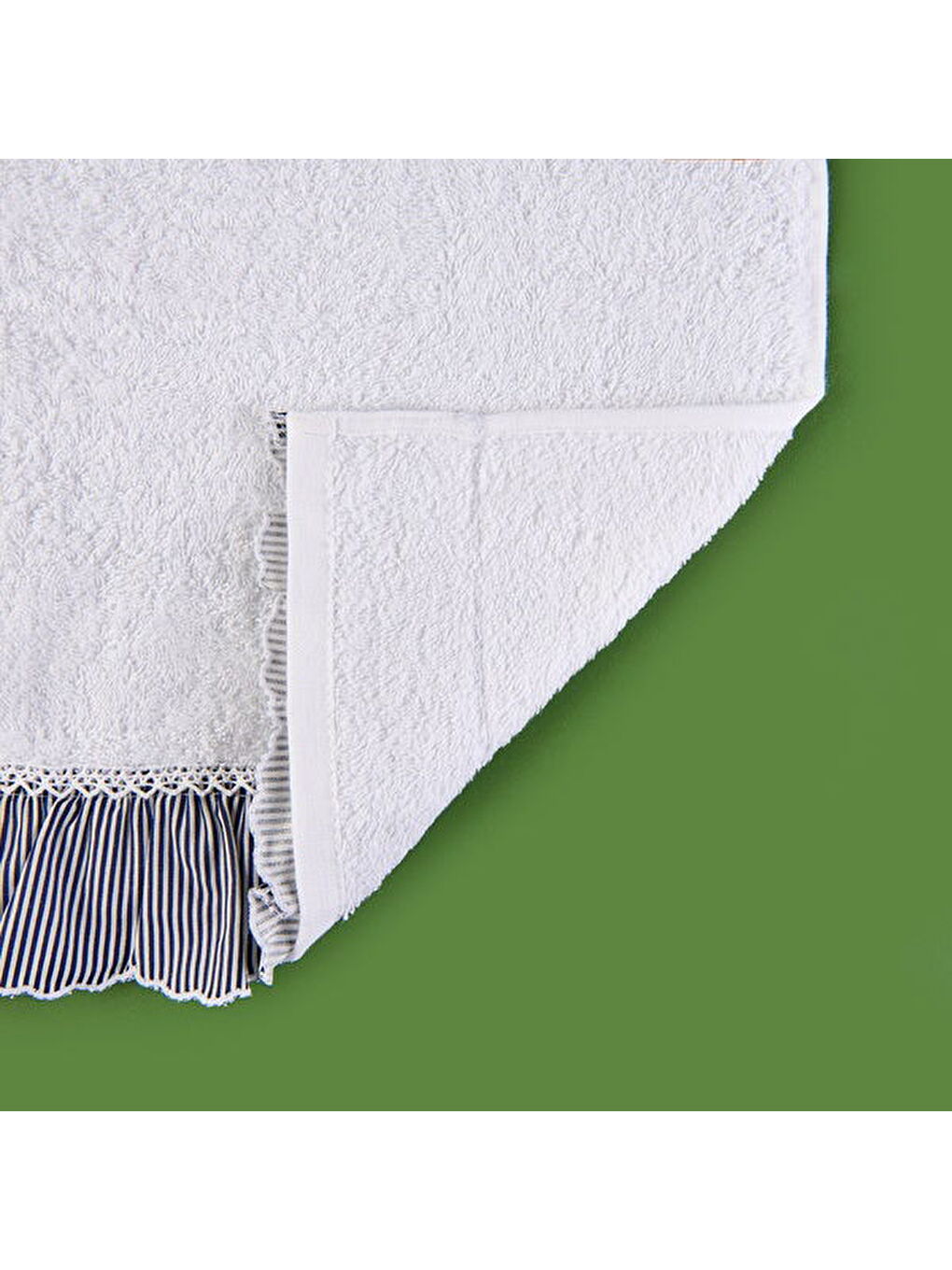 Soft French Cottage Twin Çizgi Desenli Yüz Havlusu - Ekru - 50x90 cm-1