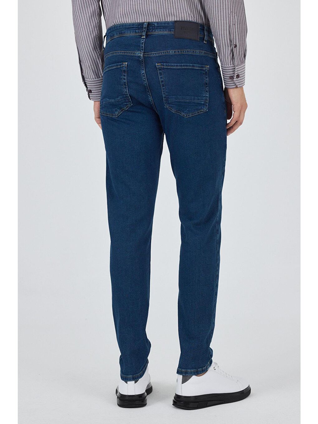 Lacivert Gabardin 5 Cep Düz Paça Casual Slim Fit Pamuklu Denim Jean Pantolon 1023250155-4