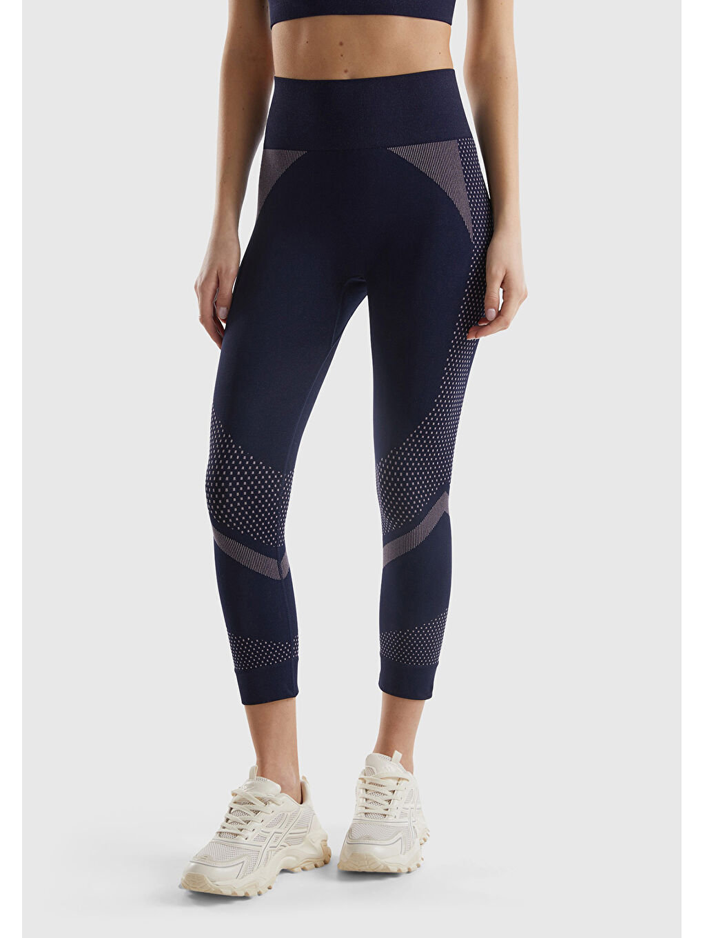 Kadın Koyu Lacivert  Dikişsiz Uzun Spor Taytı